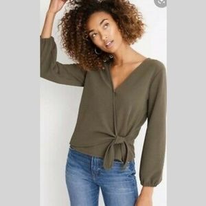 NWT Madewell Texture & Thread Crepe Wrap Top
